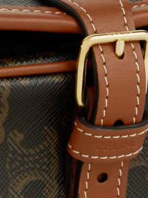 MEDIUM FOLCO BAG IN TRIOMPHE CANVAS AND CALFSKIN