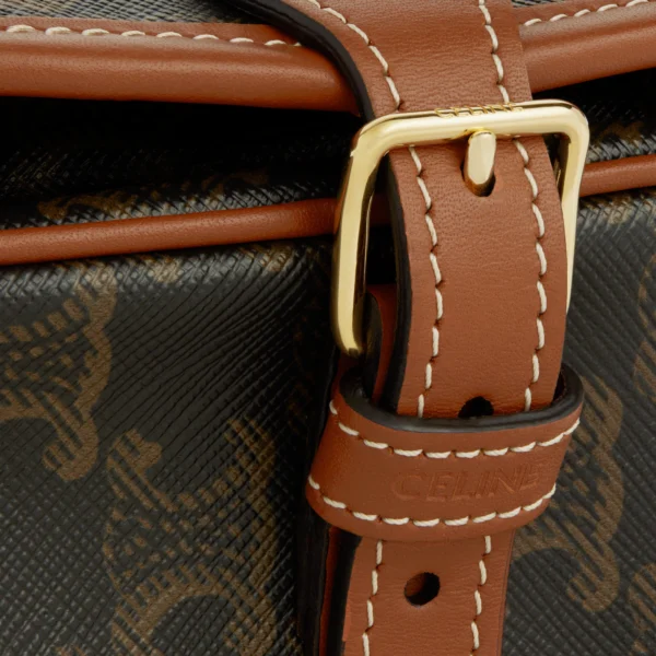 MEDIUM FOLCO BAG IN TRIOMPHE CANVAS AND CALFSKIN