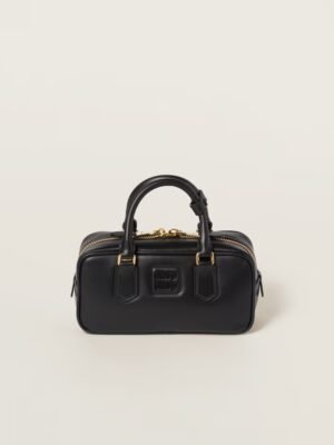 Arcadie Leather Small Handbag Black
