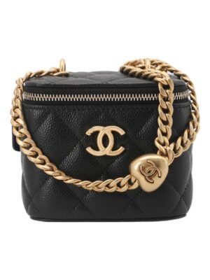 CHANEL 23P LIPSTICK BOX WITH CHAIN BLACK