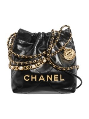 CHANEL MINI 22 HANDBAG WITH PEARL CHAIN
