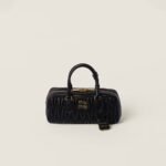 Arcadie Matelassé Large Soft Lamb Leather Handbag Black