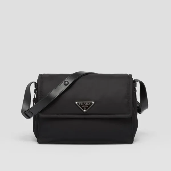 Medium-sized padded Re-Nylon shoulder bag