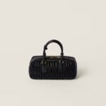 Arcadie Matelassé Large Soft Lamb Leather Handbag Black