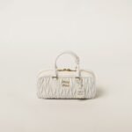 Arcadie Matelassé Large Soft Lamb Leather Handbag White