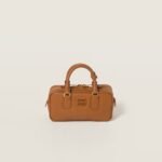 Arcadie Leather Small Handbag Cognac color