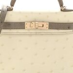 Ostrich Horseshoe Kelly Sellier Mini 20 Beton Gris Tourterelle