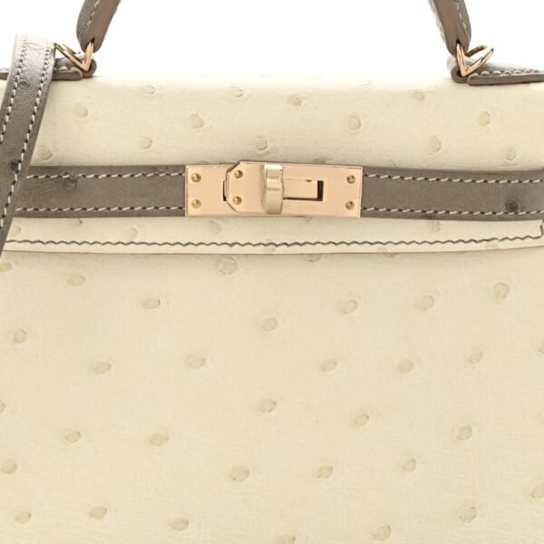 Ostrich Horseshoe Kelly Sellier Mini 20 Beton Gris Tourterelle