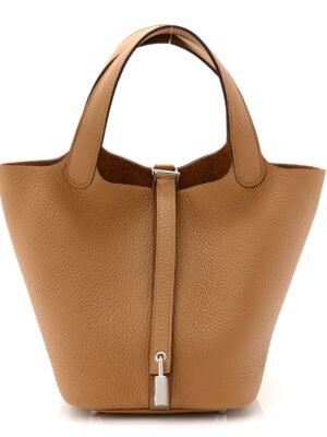 Taurillon Clemence Picotin Lock 18 PM Biscuit