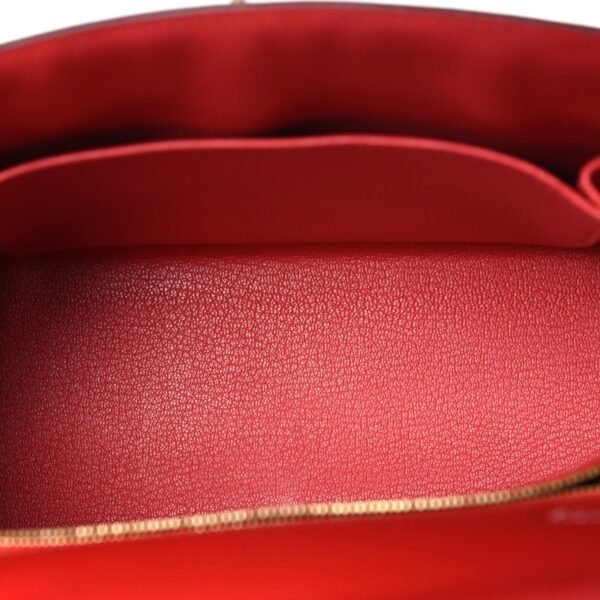 Chevre Chandra Bi-Color Horseshoe Kelly Sellier 25 Rouge De Coeur Etoupe