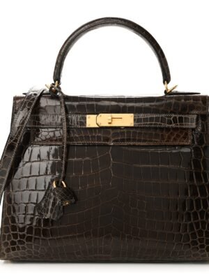 Shiny Niloticus Crocodile Kelly Sellier 28 Gris Elephant