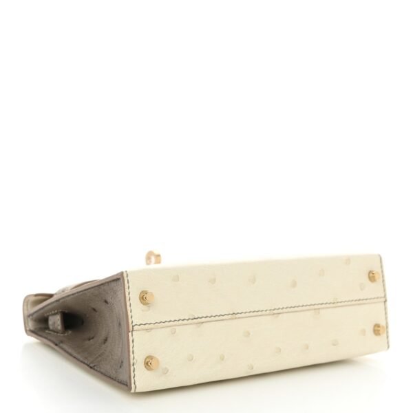 Ostrich Horseshoe Kelly Sellier Mini 20 Beton Gris Tourterelle